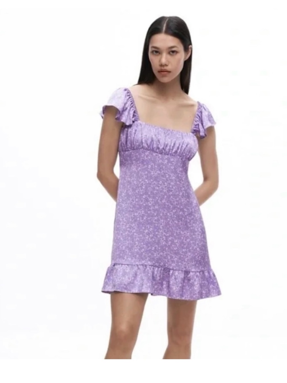 Zara Lavender Floral Print Dress